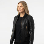 Black Leather Jacket Bomber Style - Timber AND Hide