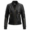 Black Leather Jacket Bomber Style - Timber AND Hide