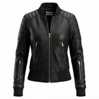 Black Leather Jacket Bomber Style - Timber AND Hide