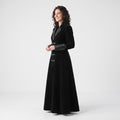 Black Velvet Victorian Coat | Genuine Leather Trim, Medieval Fantasy Jacket - Timber AND Hide