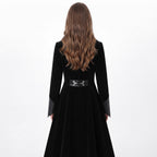 Black Velvet Victorian Coat | Genuine Leather Trim, Medieval Fantasy Jacket - Timber AND Hide