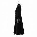 Black Velvet Victorian Coat | Genuine Leather Trim, Medieval Fantasy Jacket - Timber AND Hide