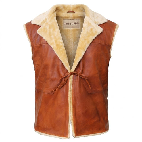 Brown Cord Style Leather Vest - Timber AND Hide