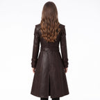 Brown Leather Trench Coat | Medieval Gothic Long Overcoat, Belted Fantasy Jacket - Timber AND Hide