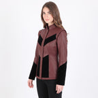 Burgundy Leather Velvet Jacket | Gothic Victorian Steampunk Fitted Coat - Timber AND Hide