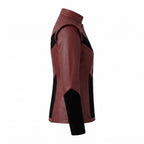 Burgundy Leather Velvet Jacket | Gothic Victorian Steampunk Fitted Coat - Timber AND Hide