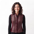 Burgundy Leather Vest | Women's Genuine Tailored Waistcoat, Dark Academia Style - Timber AND Hide