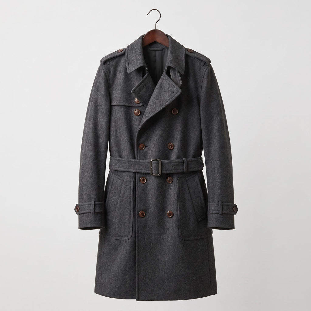 Buy Sherlock Holmes Wool Trench Coat | Men's Double Breasted Victorian Overcoat - Timber AND Hide