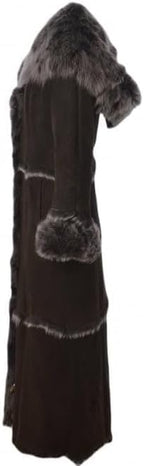 Timber AND Hide Women’s Sheepskin Long Suede Trench Coat | long trench coat for women | shearling trenchcoat | trench coat women