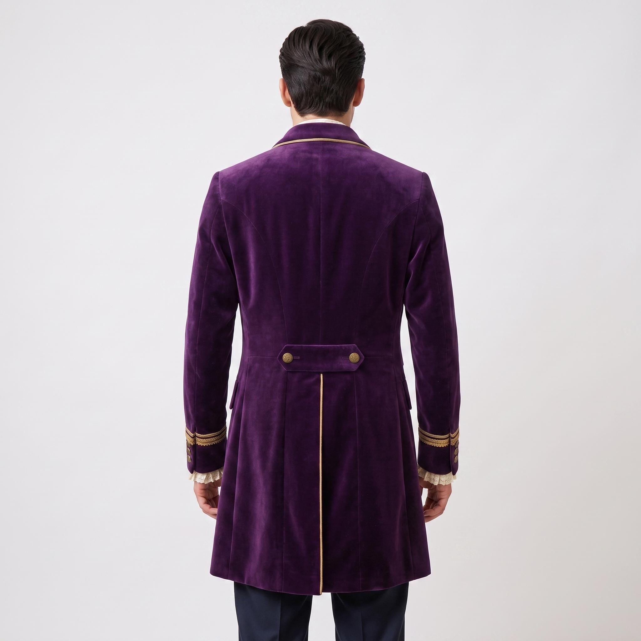 Deep Purple Velvet Victorian Tailcoat | Men's Steampunk Gothic Prince Costume Jacket