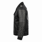 Man's Handmade Studded Leather Biker Jacket | Punk Rock Gothic Patchwork | Halloween Costume