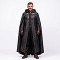 Men's Shadowed Ranger Leather Cloak | Medieval Hooded Cape, Fantasy LARP Costume