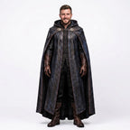 Men's Shadowed Ranger Leather Cloak | Medieval Hooded Cape, Fantasy LARP Costume
