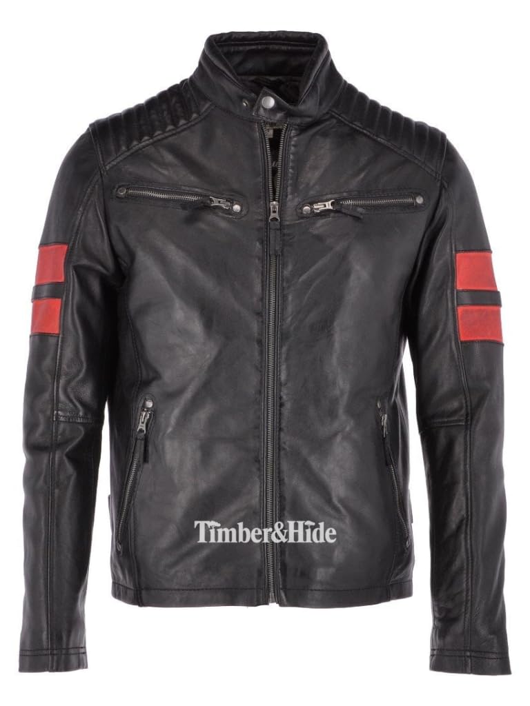 Men's Classic Black Biker Jacket