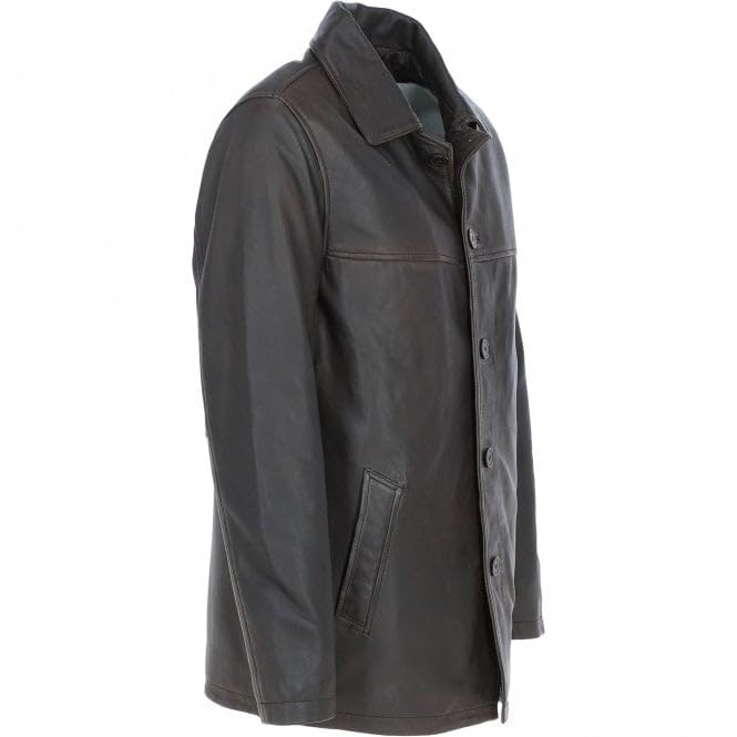 Classic Men's Dark Brown Leather Jacket: AWM-VOYAGER - Timber AND Hide