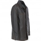 Classic Men's Dark Brown Leather Jacket: AWM-VOYAGER - Timber AND Hide