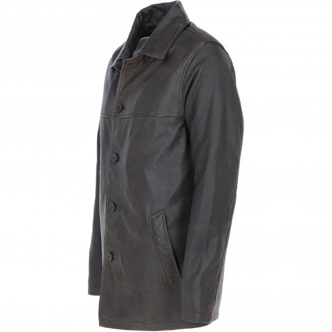 Classic Men's Dark Brown Leather Jacket: AWM-VOYAGER - Timber AND Hide