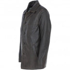 Classic Men's Dark Brown Leather Jacket: AWM-VOYAGER - Timber AND Hide
