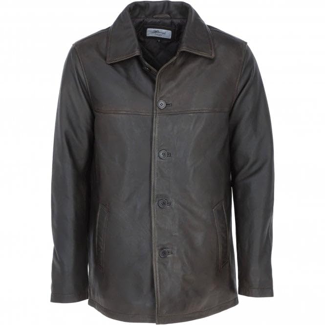 Classic Men's Dark Brown Leather Jacket: AWM-VOYAGER - Timber AND Hide