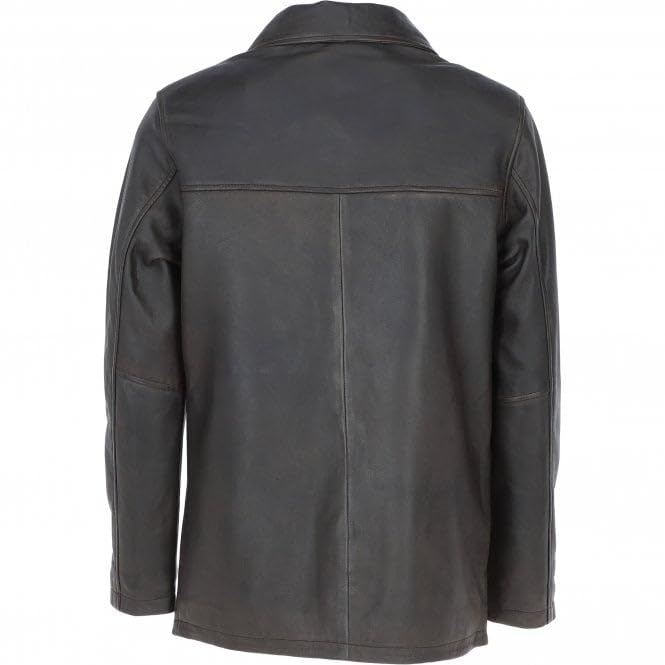 Classic Men's Dark Brown Leather Jacket: AWM-VOYAGER - Timber AND Hide