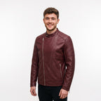 Classic men’s leather biker jacket | slim fit | minimalist moto rider Jacket - Timber AND Hide