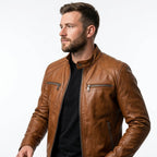 Cody Leather Brown Jacket - Men Leather Jacket Brown - Timber AND Hide