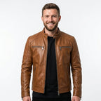 Cody Leather Brown Jacket - Men Leather Jacket Brown - Timber AND Hide