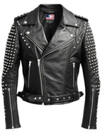 Men’s Black Biker Leather Jacket - Leather Biker Black Jacket