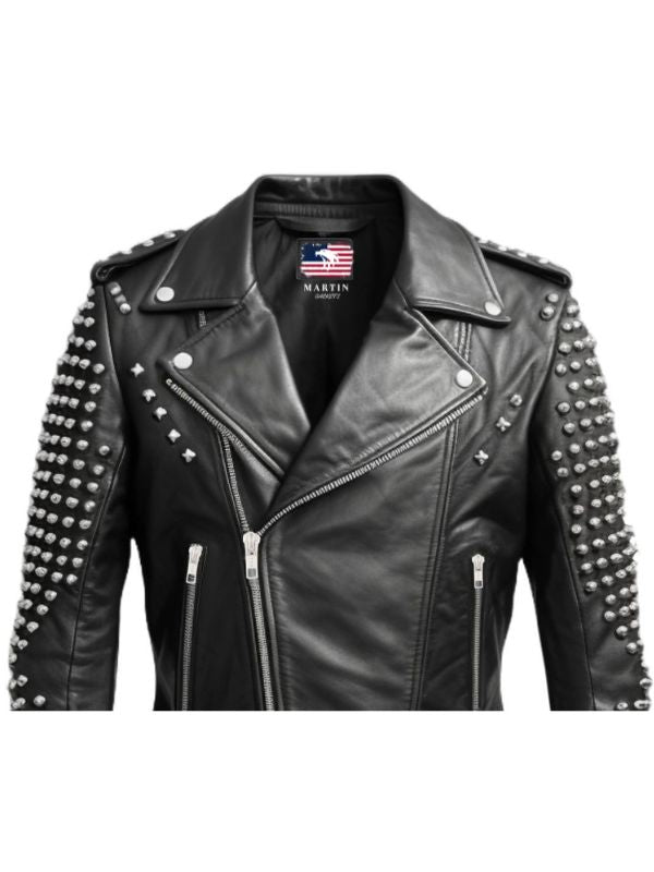 Men’s Black Biker Leather Jacket - Leather Biker Black Jacket