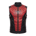 Spider-Man Inspired Vest Cosplay Costume Jacket – Red Black Leather-Style Superhero Comic Con Outfit
