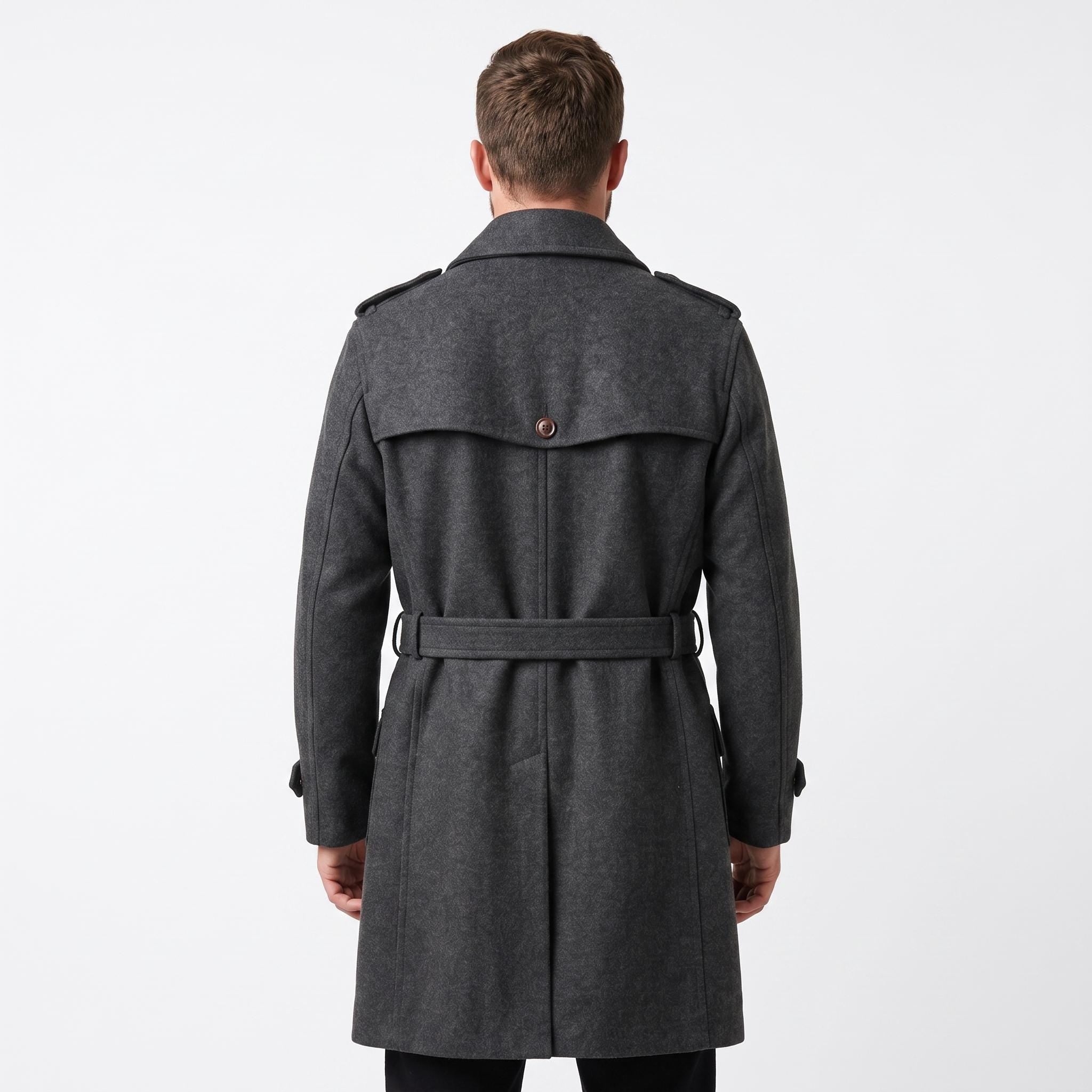 Buy Sherlock Holmes Wool Trench Coat | Men's Double Breasted Victorian Overcoat