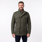 Men's Leon Kennedy Green Cotton Utility Coat | Military Style Men's Field Jacket (Cosplay)