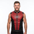 Spider-Man Inspired Vest Cosplay Costume Jacket – Red Black Leather-Style Superhero Comic Con Outfit