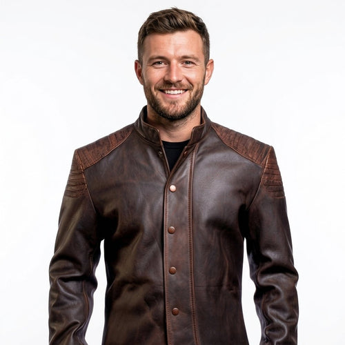 Daniel Brown Distressed Leather Jacket - Timber AND Hide