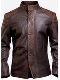 Daniel Brown Distressed Leather Jacket