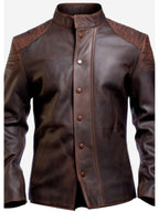 Daniel Brown Distressed Leather Jacket