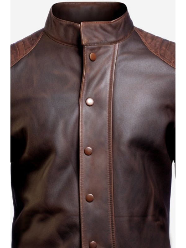 Daniel Brown Distressed Leather Jacket