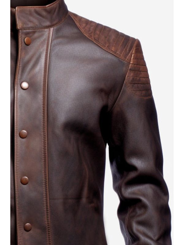 Daniel Brown Distressed Leather Jacket