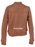 Women's Leather Bomber Jacket