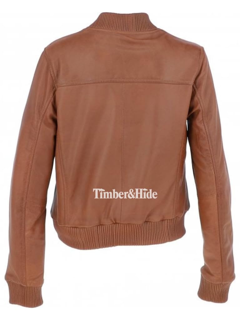 Women's Leather Bomber Jacket