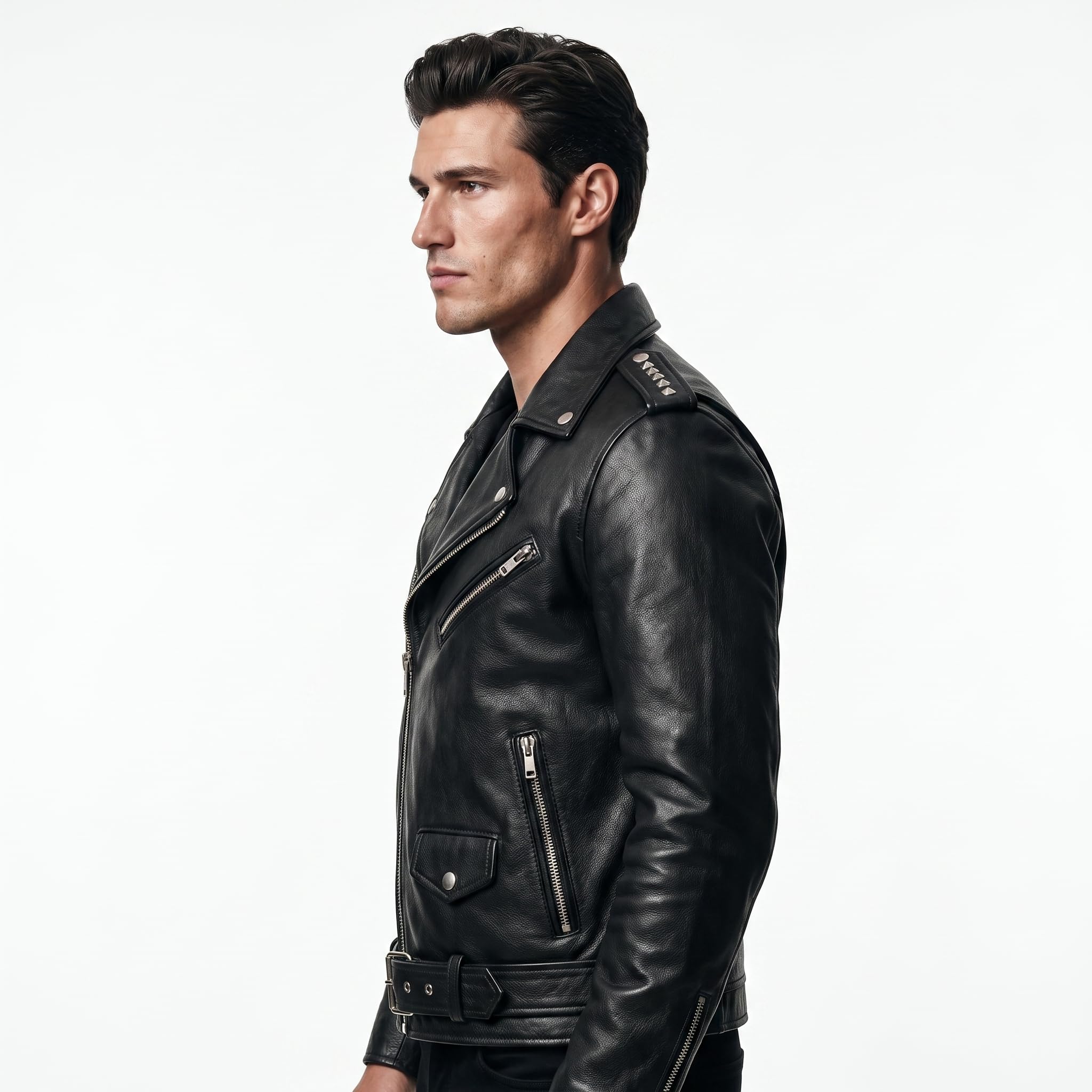 Men's Motorhead Rock Band Leather Biker Jacket | Heavy Metal Rock Style Concert Outfit