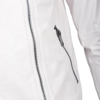 Men's Ivory Vegetable Tanned Biker Jacket White