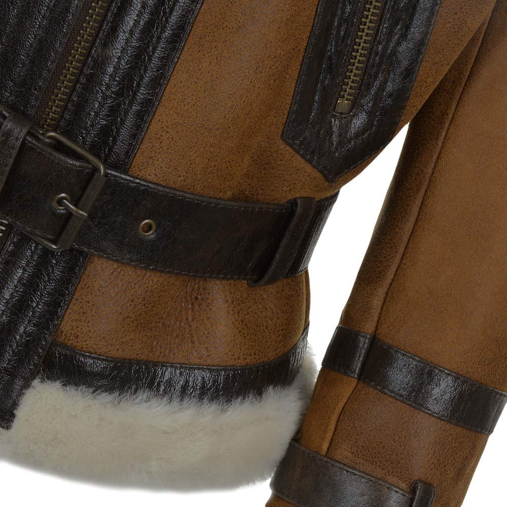 Women's Fitted Sheepskin Aviator Flying Jacket | Leather Slim fit Aviator pilot jacket