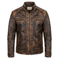 Diamond Classic Leather Jacket – Distressed Rub Off Brown - Timber AND Hide