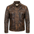 Diamond Classic Leather Jacket – Distressed Rub Off Brown - Timber AND Hide