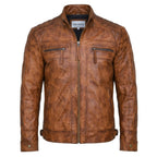 Diamond Classic Leather Jacket - Tan Brown - Timber AND Hide