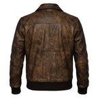 Distressed Brown Leather Jacket A2 Navy Flight - Timber AND Hide