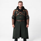 Doctor Doom Inspired Wool Cloak with Leather Armor Cosplay Costume Renaissance Outfit - Timber AND Hide
