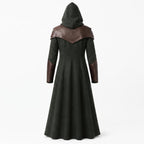 Doctor Doom Inspired Wool Coat with Leather Armor, Hooded Fantasy Cosplay Jacket - Timber AND Hide