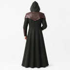 Doctor Doom Inspired Wool Coat with Leather Armor, Hooded Fantasy Cosplay Jacket - Timber AND Hide